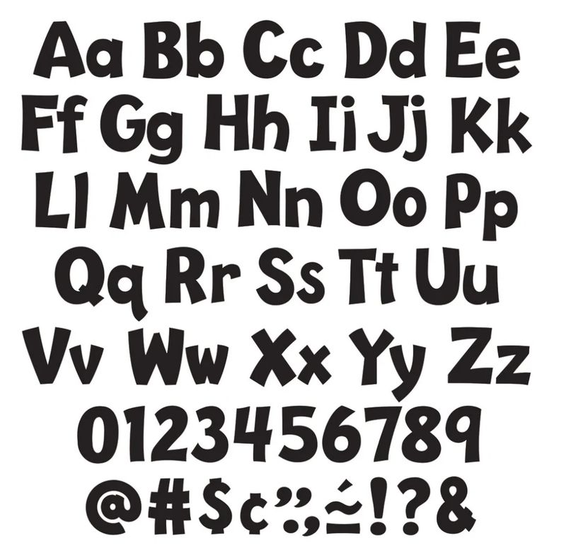Black 4-Inch Playful Uppercase/Lowercase Combo Pack (English/Spanish) Ready Letters