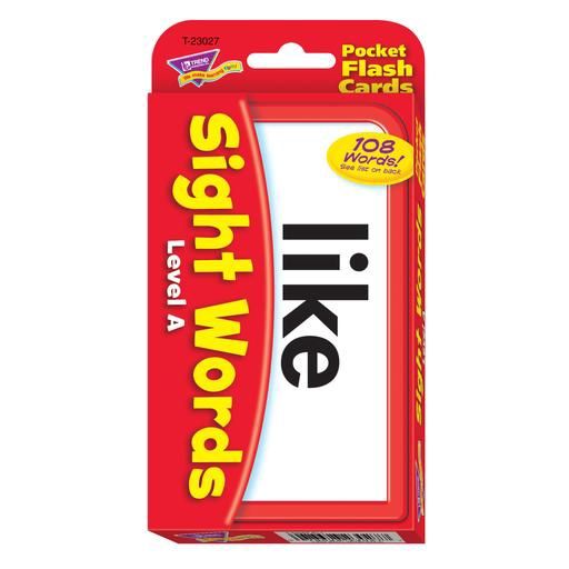 Level A Sight Words Flash Cards