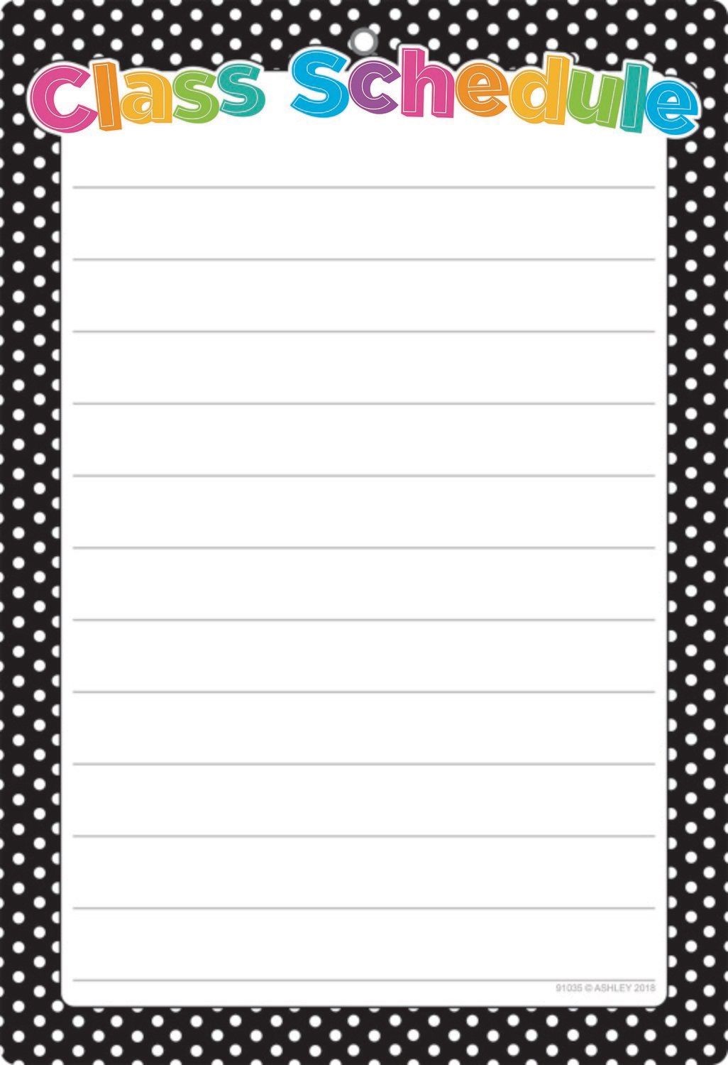 B&amp;W Dots Class Schedule Smart Poly Chart