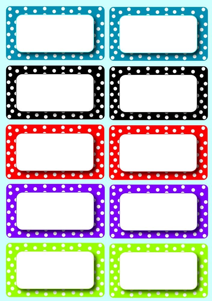 Magnetic Die-Cut Large Nameplates &amp; Labels, Color Dots