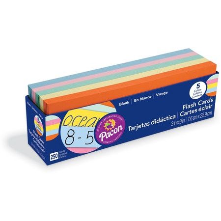 Assorted Colors Blank Flash Cards