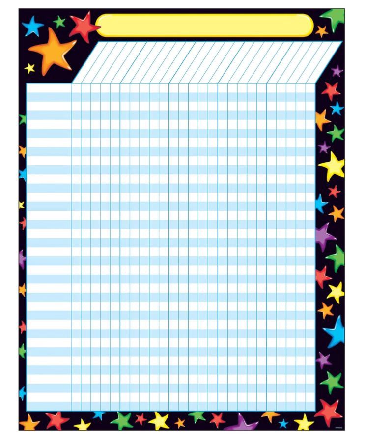 Gel Stars Incentive Chart