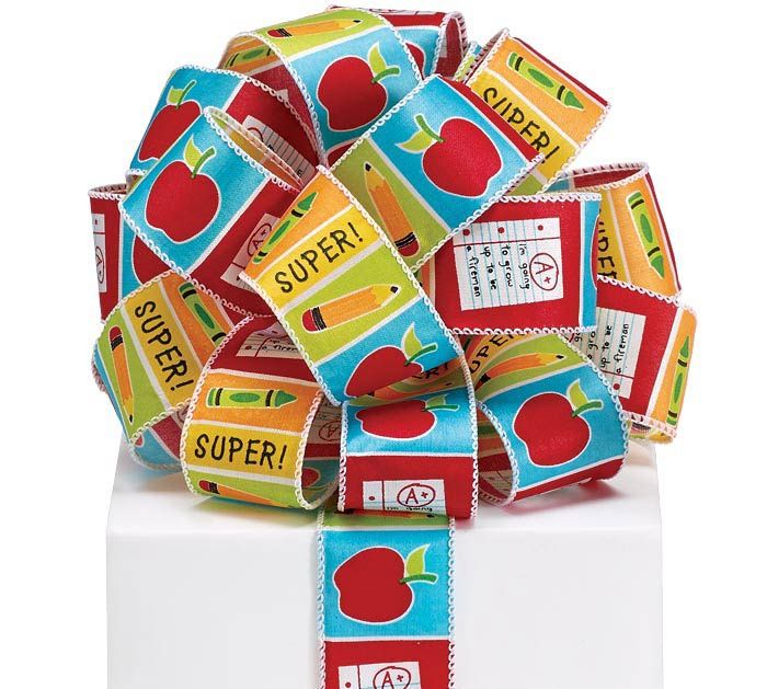 Celebrate Teachers Wired Satin Ribbon  (60 feet)