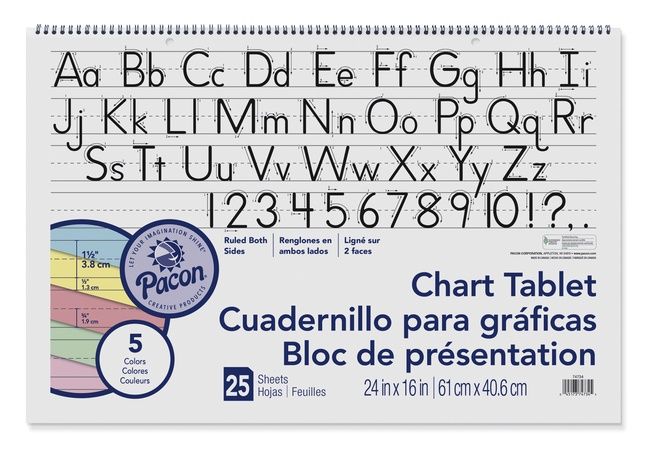 1.5" COLORED Chart Tablet 24x16