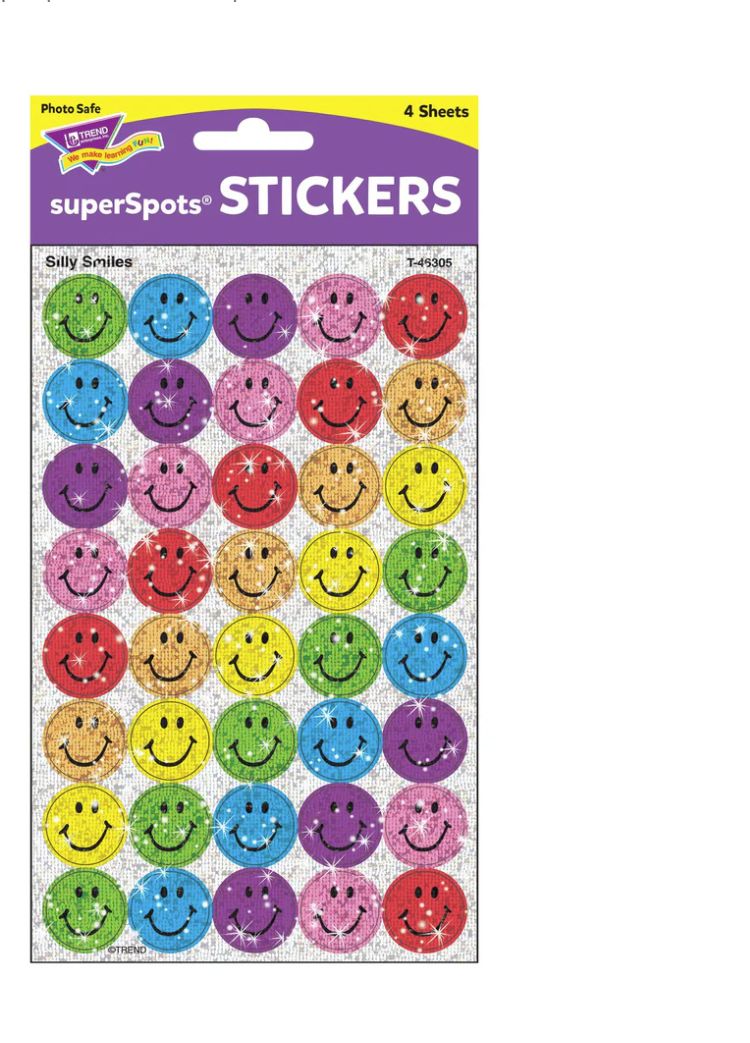 Silly Smiles Super Spot Stickers Sparkle