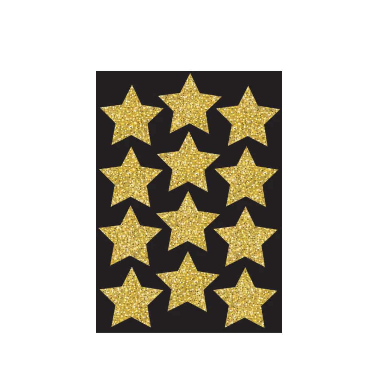 Magnetic Die-Cut 3&quot; Gold Sparkle Stars