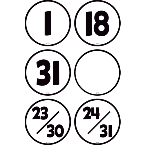 Black &amp; White Calendar Days