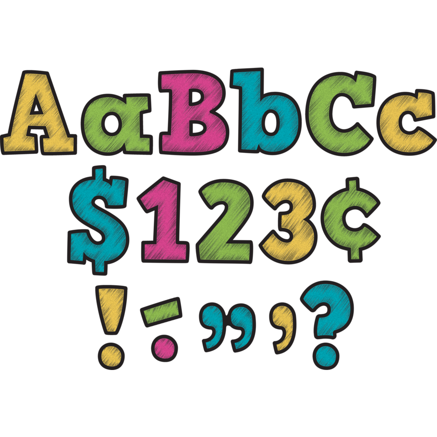 Chalkboard Bold Block 4&quot; Letters Combo Pack