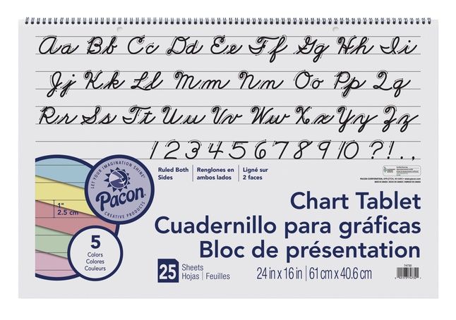 1" COLORED Chart Tablet 24x16