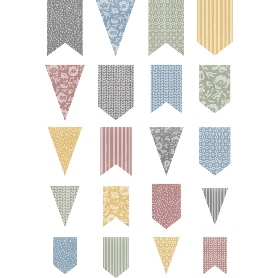 Classroom Cottage Pennants Accents - Assorted Sizes