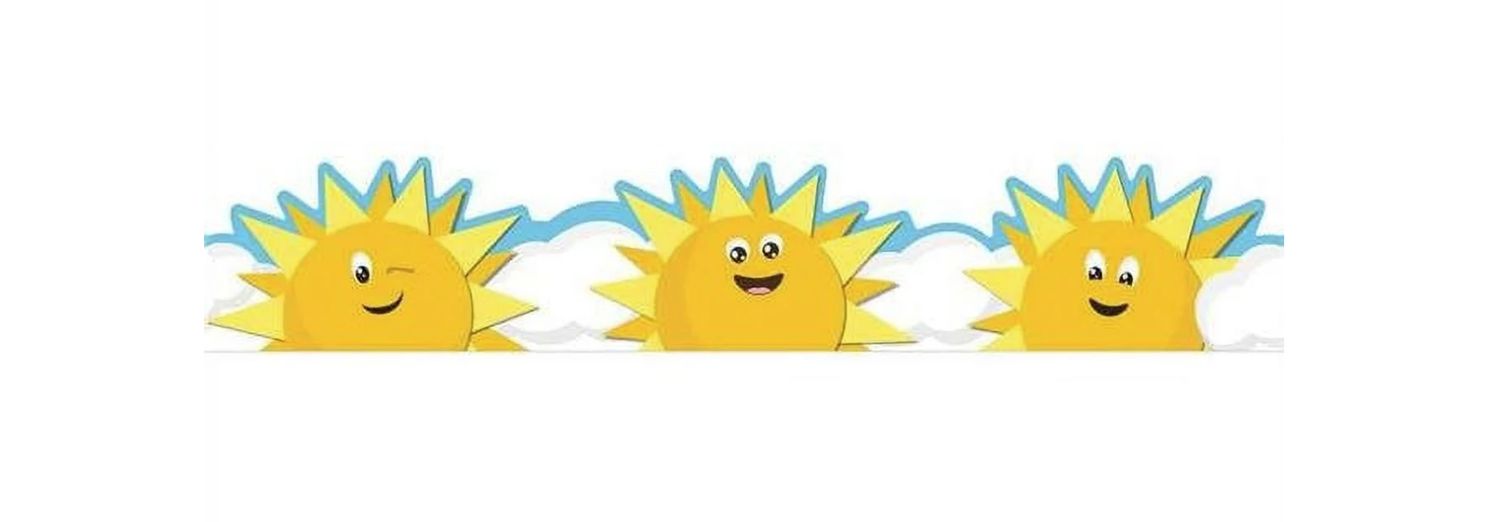 Teachable Town Sun &amp; Clouds Deco Trim Extra Wide