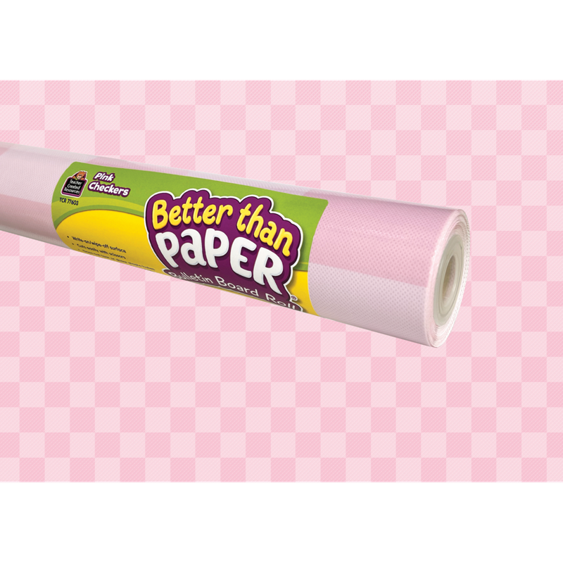 BTP Pink Checkers Better Than Paper Bulletin Board Roll