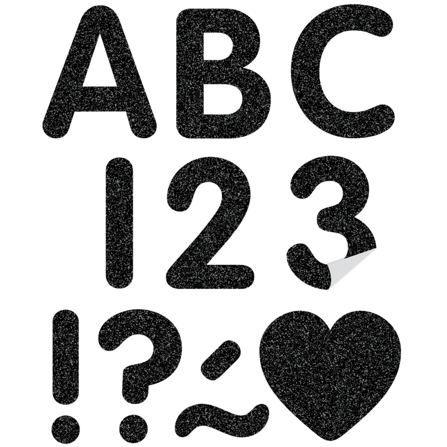 Black Glitz 2&quot; Classic Self-Adhesive Letters Uppercase