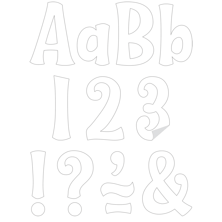 White 4&quot; Wild Whimsy Self-Adhesive Letters Combo Pack