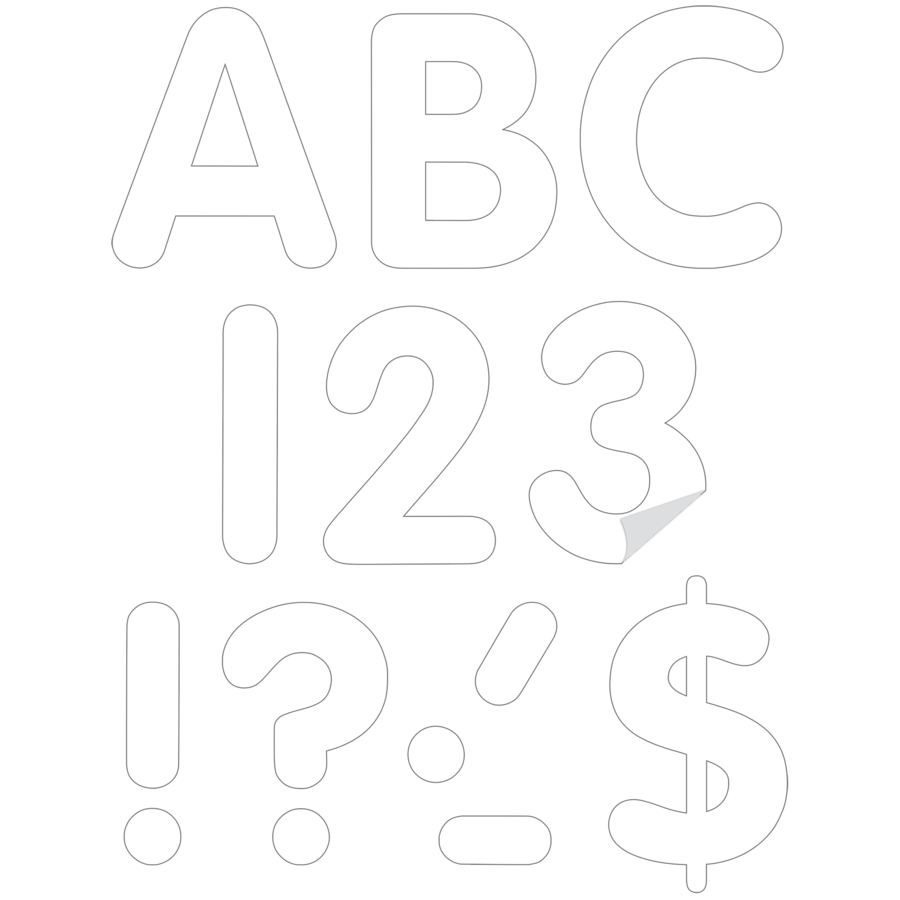 White 4&quot; Classic Self-Adhesive Letters Uppercase