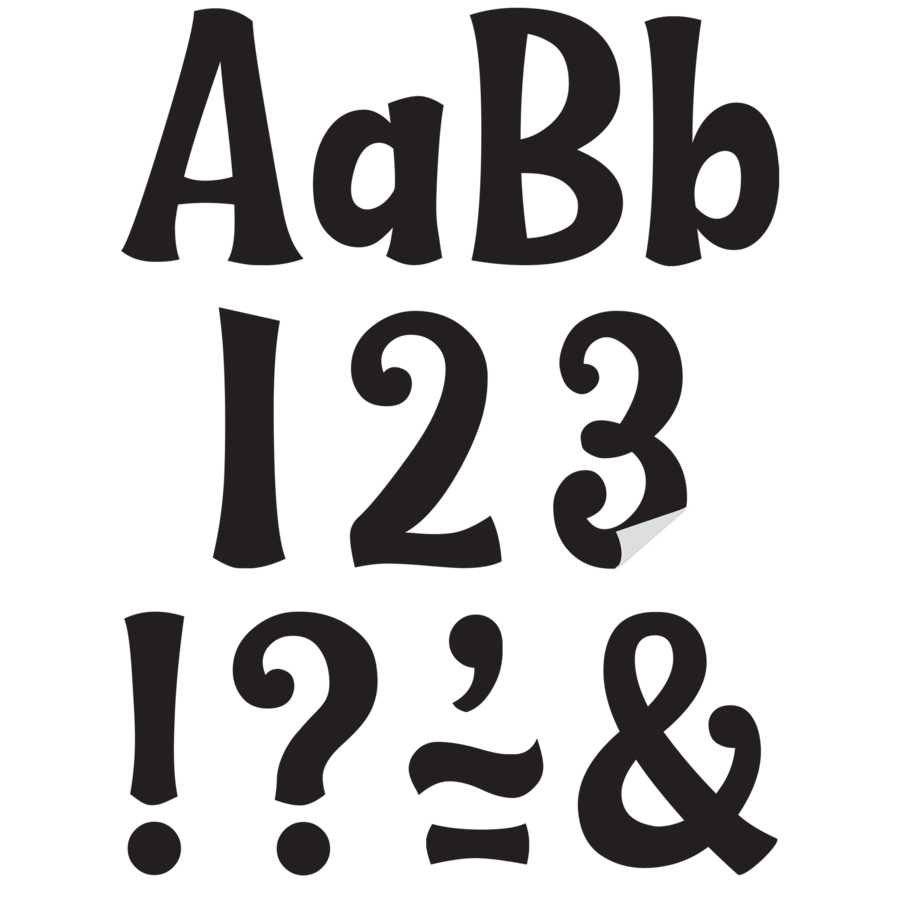 Black 4&quot; Wild Whimsy Self-Adhesive Letters Combo Pack