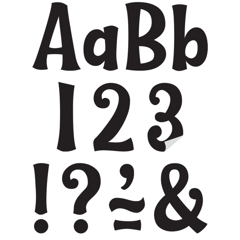 Lettere Decorative Teacher Created Resources Black 4 Wild Whimsy | 270 Pezzi, Alte 10,2 Cm | Per Bacheche E Lavoretti