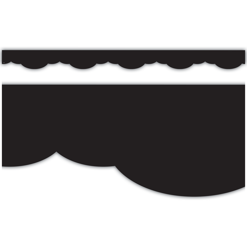 Black Fancy Scallops Border Trim
