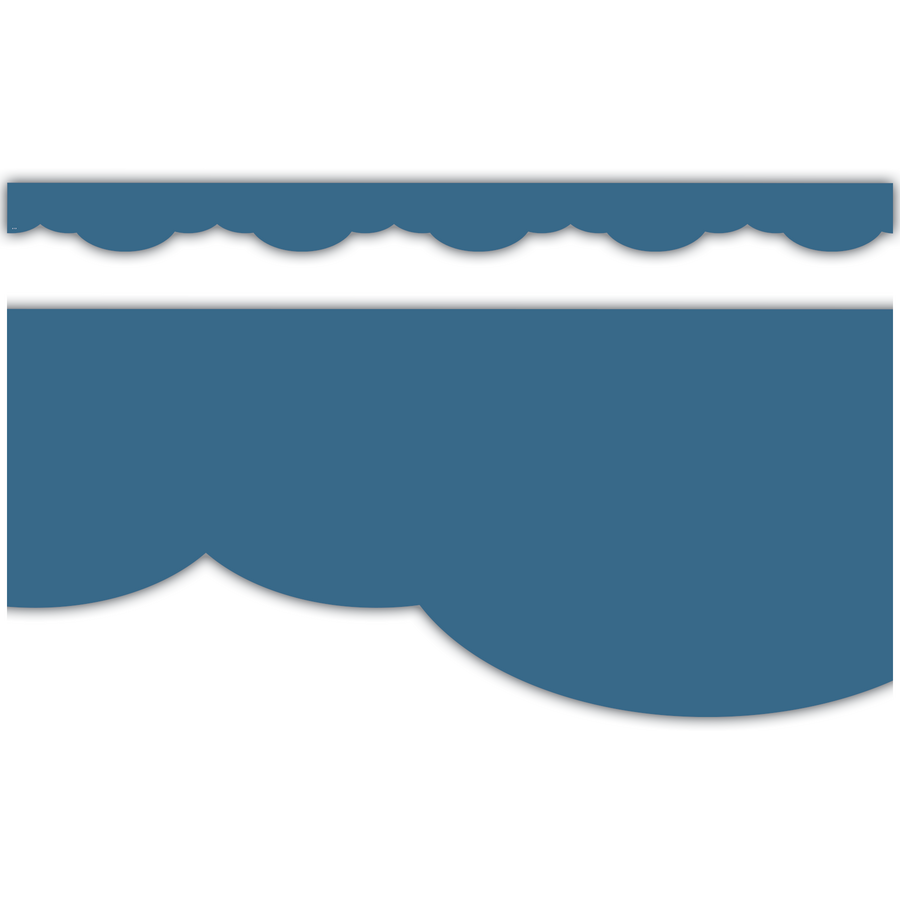 Slate Blue Fancy Scallops Border Trim
