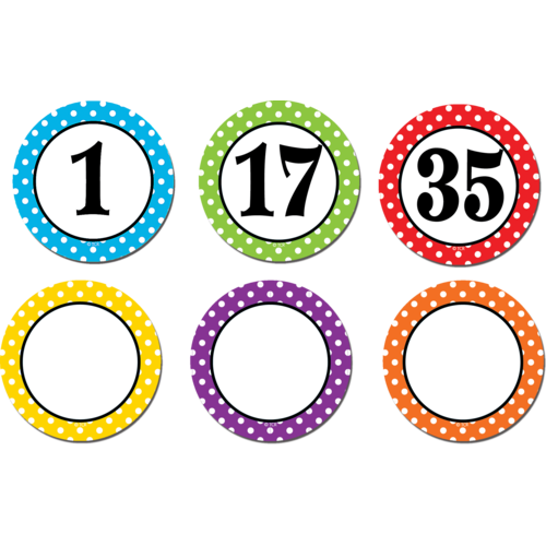 Polka Dots Numbers Magnetic Accents