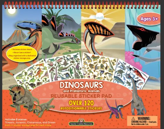 Dinosaurs and Prehistoric Animals Reusable Sticker Pad