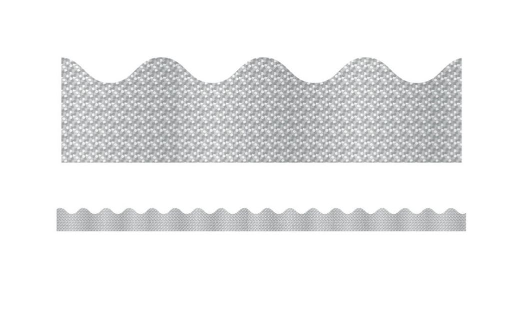 Silver Sparkle Scalloped Bulletin Board Borders