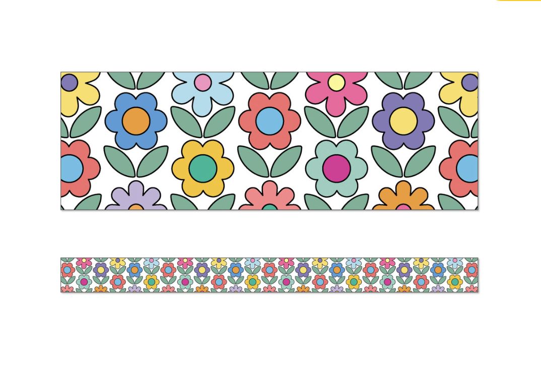 Flowers Straight Bulletin Board Borders