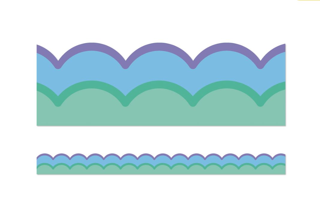 Cool Waves Scalloped Bulletin Board Borders