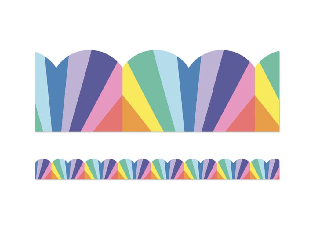 Rainbow Burst Scalloped Bulletin Board Borders
