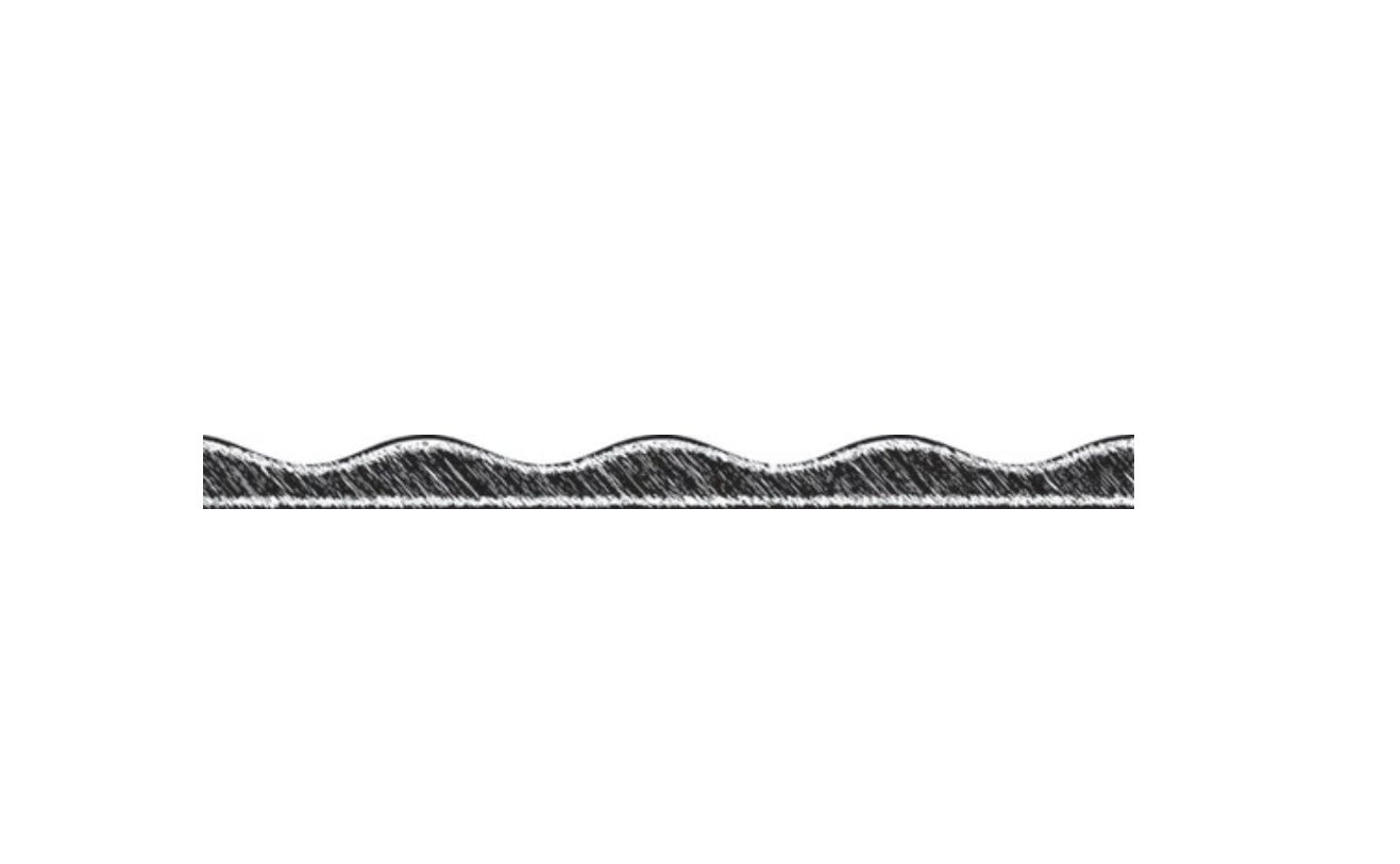 Black Scribble Chalk Magnetic Scallop Border, 12&quot; x 1&quot;
