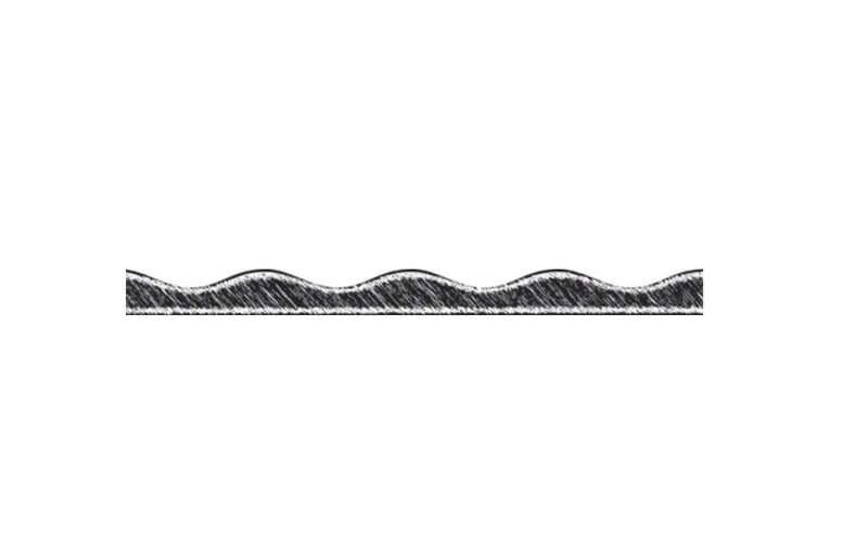 Black Scribble Chalk Magnetic Scallop Border, 12&quot; x 1&quot;