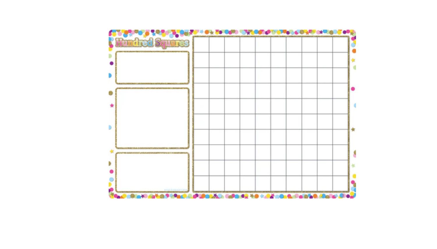 Confetti Hundred Squares Smart Poly Chart