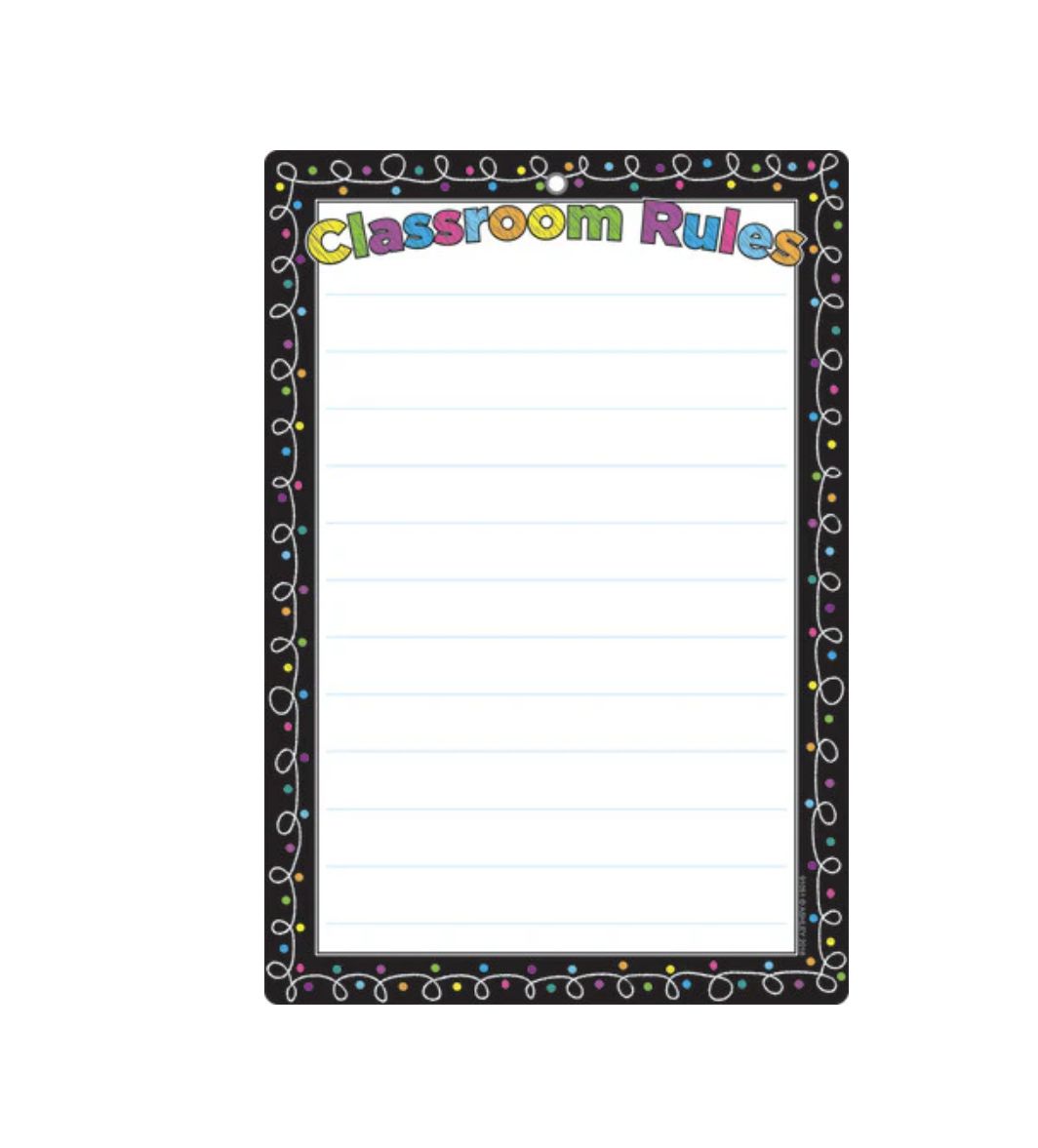 Chalk Dots with Loops Smart Poly® Chart, 13&quot; x 19&quot;,  Classroom Rules