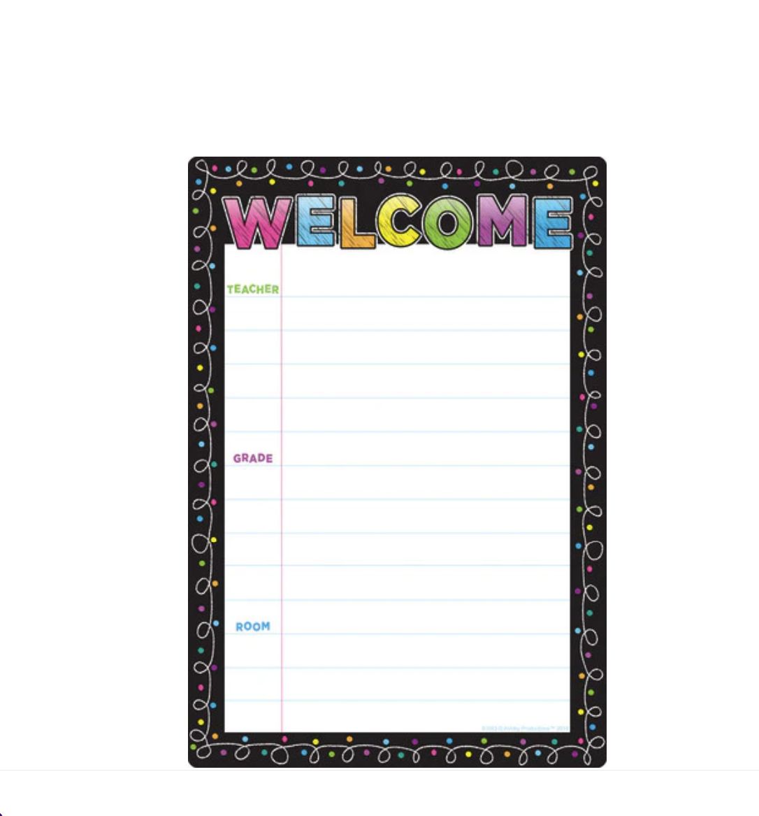 Chalk Loop Welcome 13&quot; x 19&quot; Smart Poly® Chart
