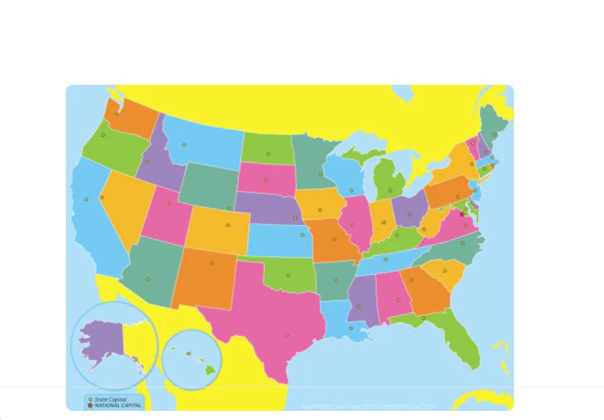 US Map, Space Savers, PosterMat Pals®, 13&quot; x 9.5&quot; Smart Poly®, Single Sided
