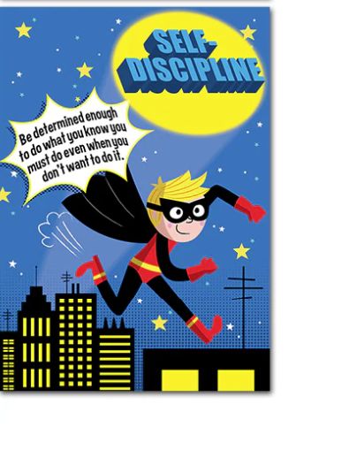Self Discipline Superhero Character Ed Poster