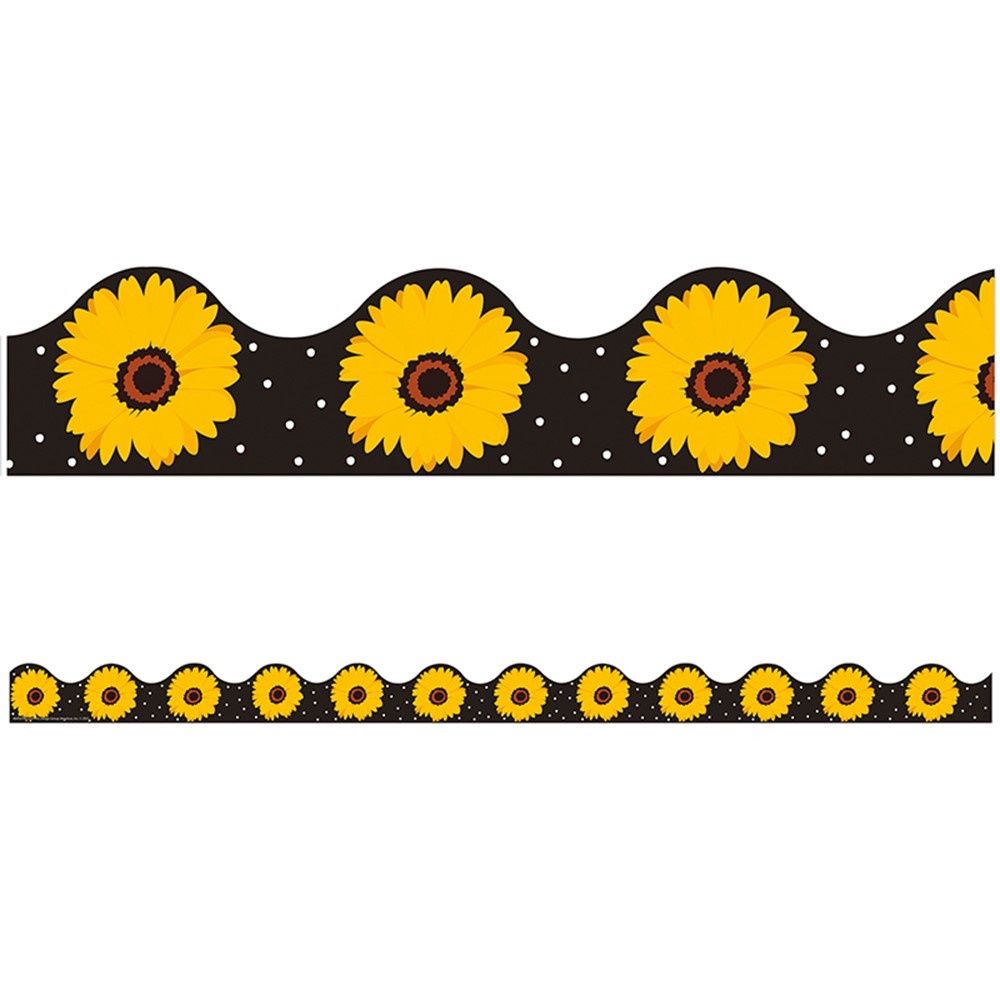 The Hive Black Floral Die Cut Deco Border Trim
