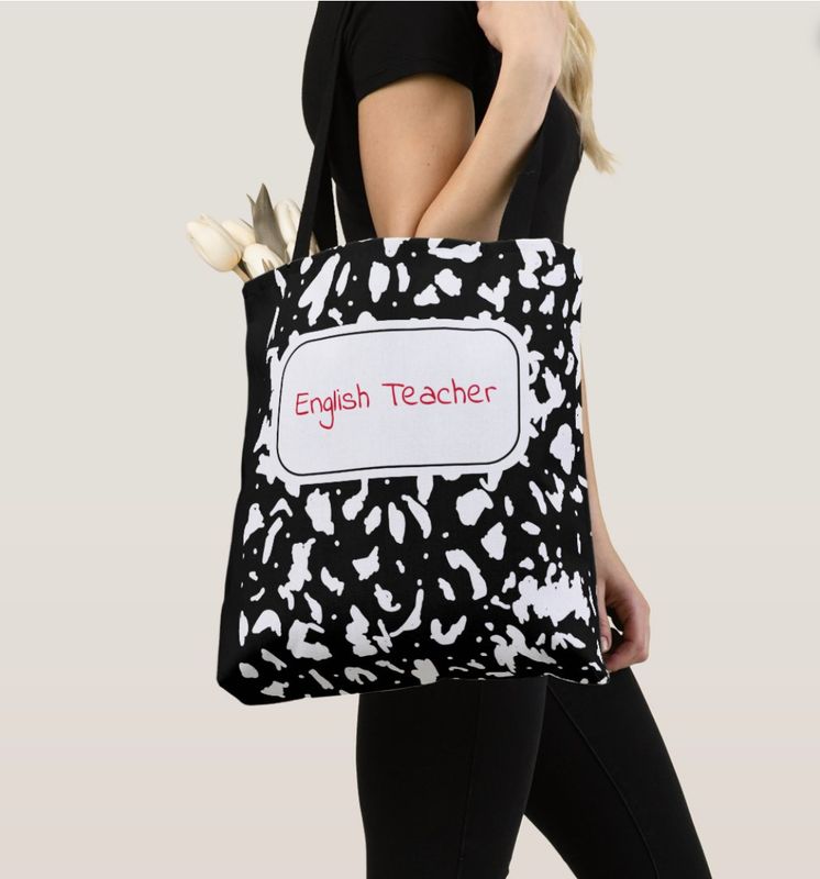 Marble Composition Notebook Tote Bag