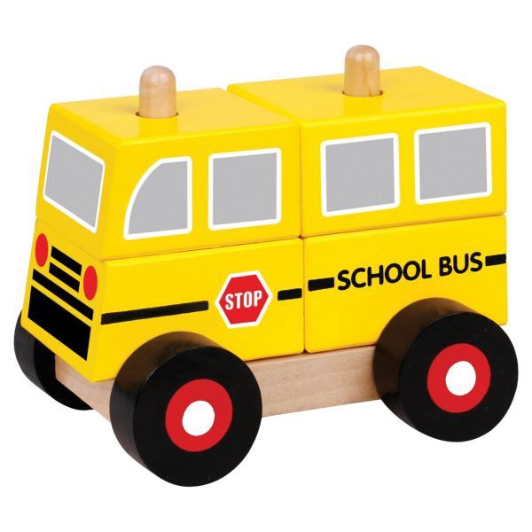 Wooden Buildable School Bus