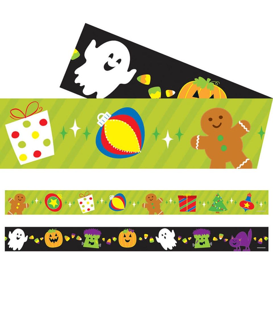 Halloween/Christmas Holiday Double Sided Border Trim
