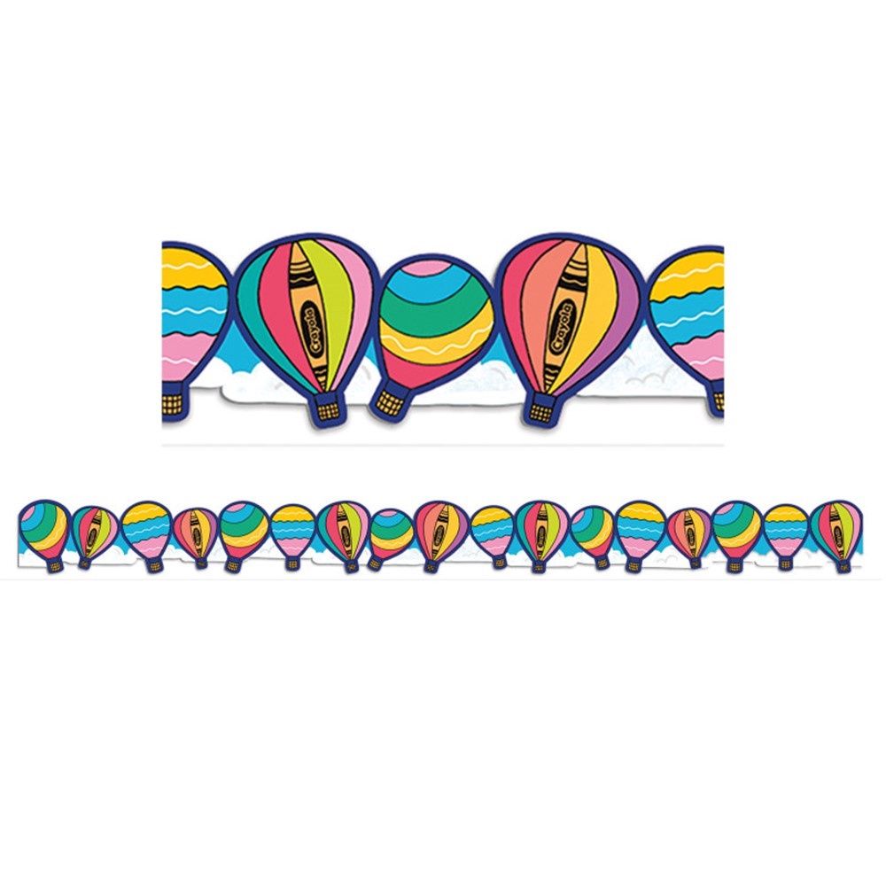 Crayola Colors of Kindness Hot Air Balloons Extra Wide Die-Cut Deco Border Trim, 37 Feet