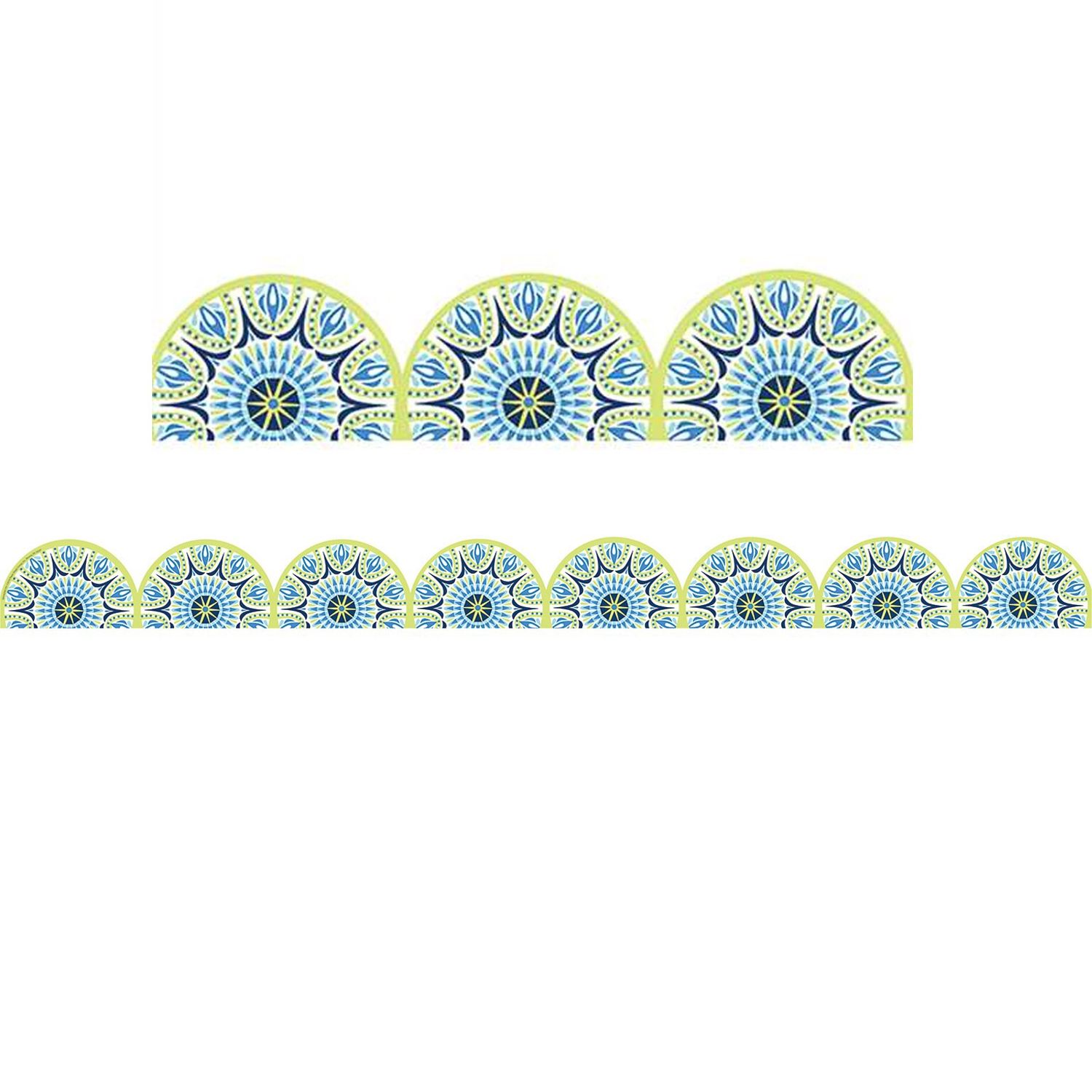 Blue Harmony Half Mandala Deco Border Trim