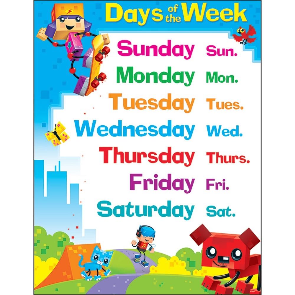 Days of the Week BlockStars!® Learning Chart