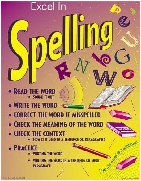 Excel in Spelling Chart