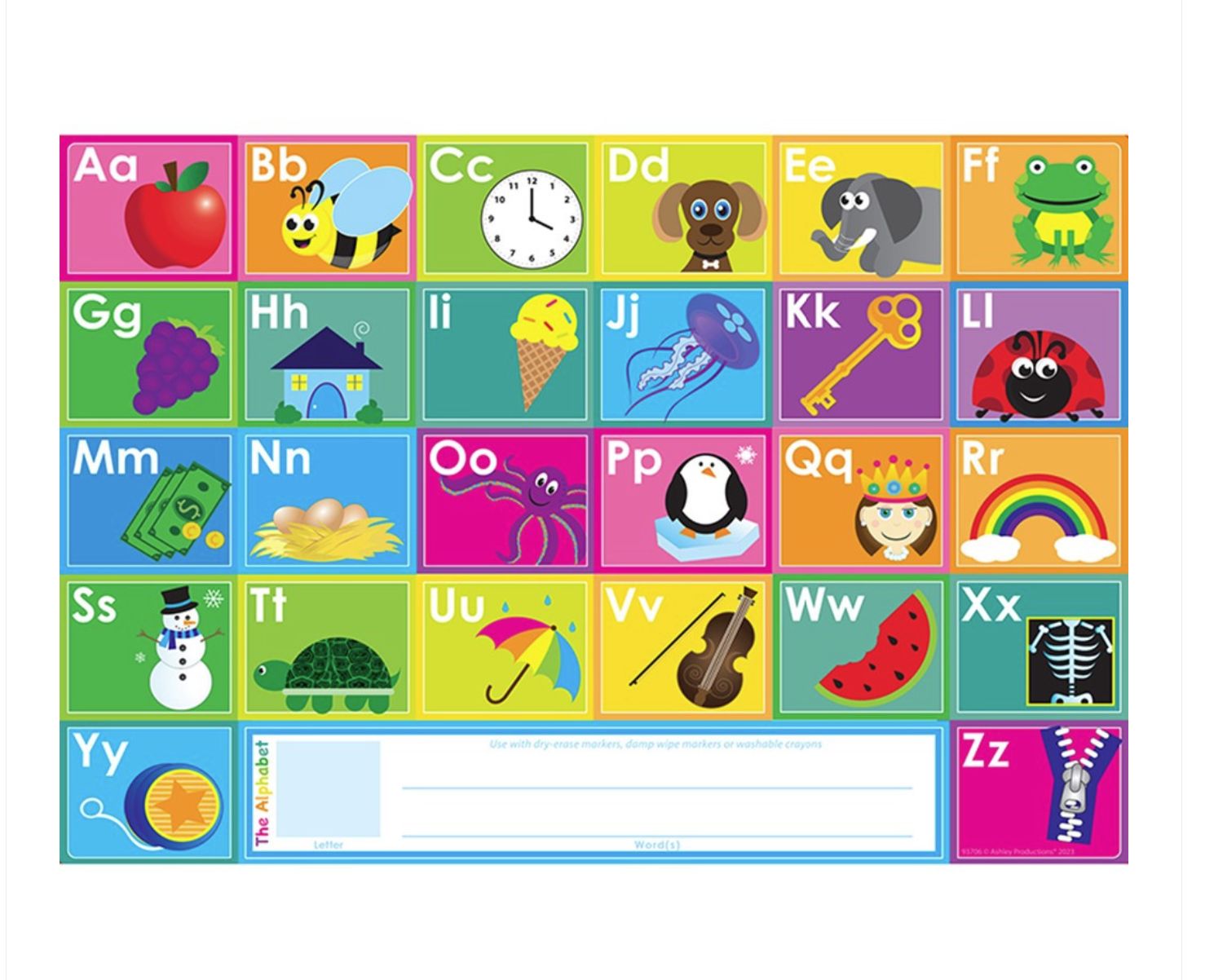 ABC PICTURES , Smart Poly Learning Mat, Single Sided, 13&quot; x 19&quot;