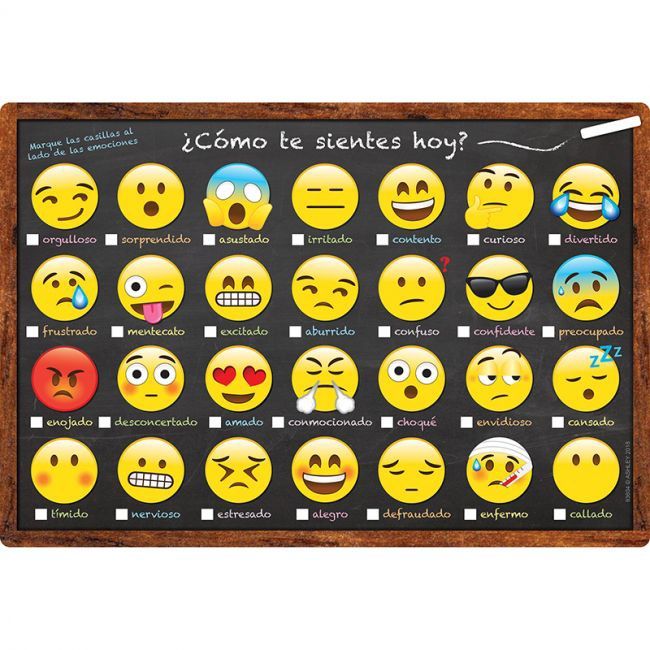 13 x 19 in. Spanish Feelings &amp; Emotions Poly Chart