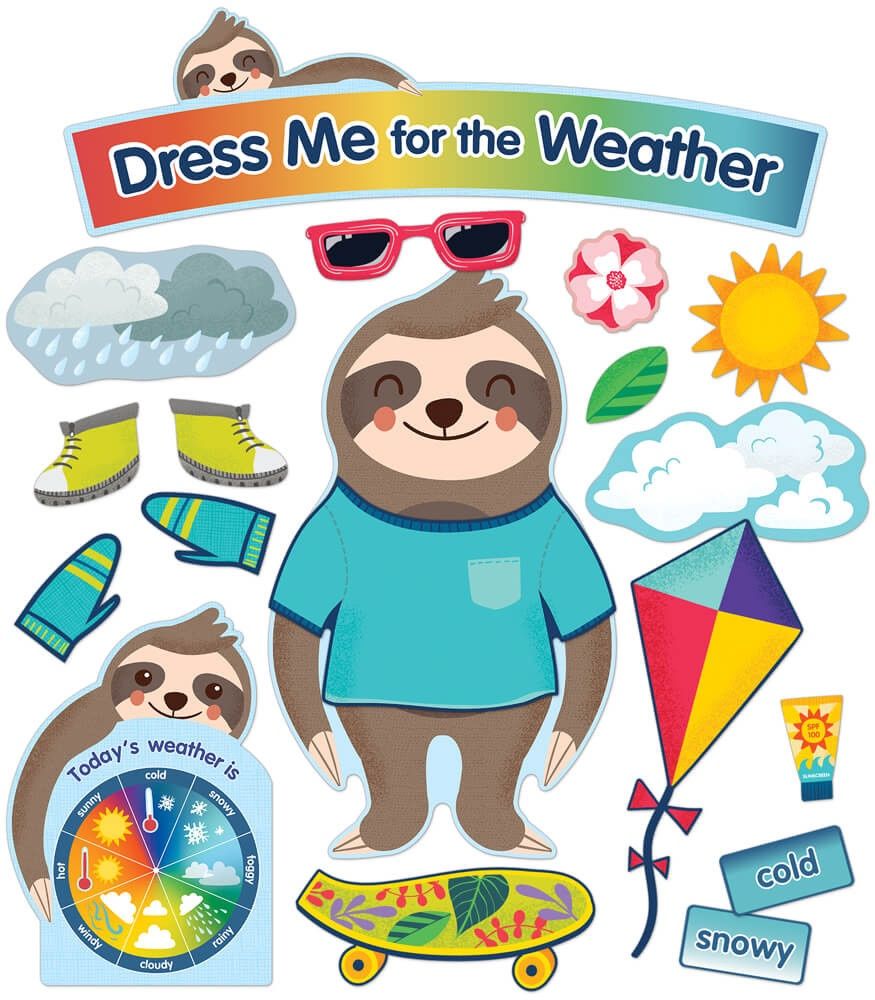 Sloth Dress Me for the Weather Bulletin Board Set Grade PK-2
