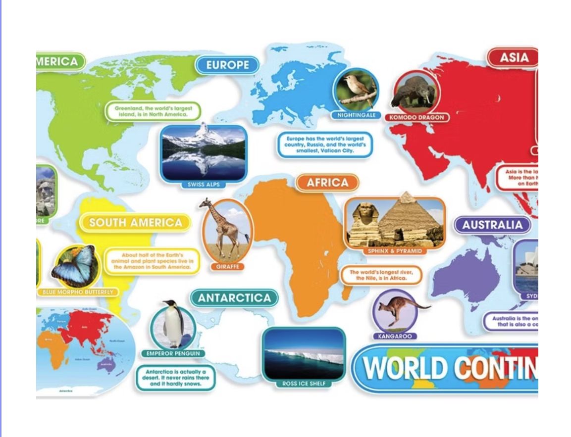 World Continents Bulletin Board Set