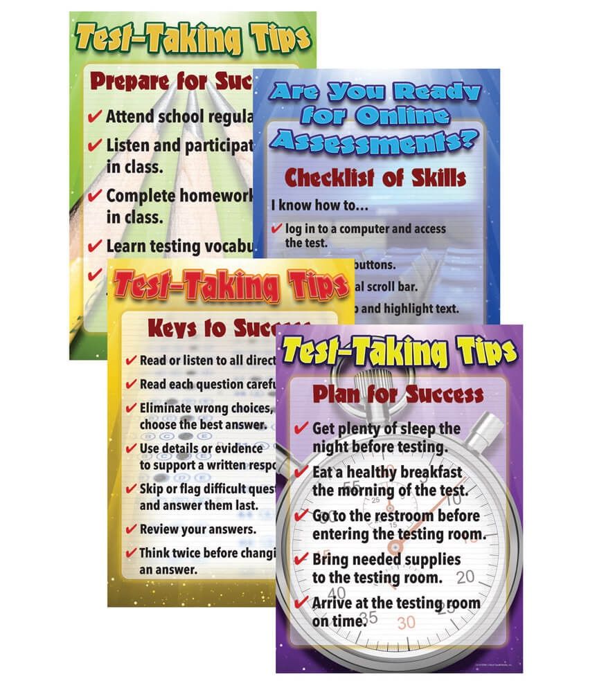 Language Arts Testing Tips Chart Set Grade 6-8