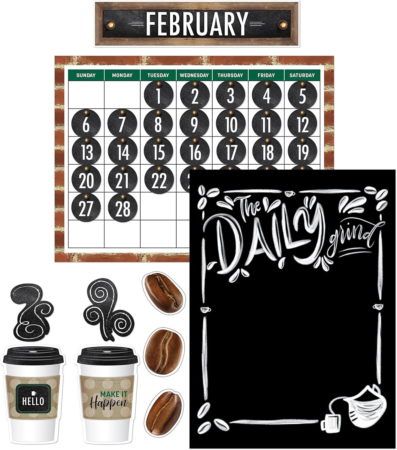 Industrial Café Calendar Bulletin Board Set